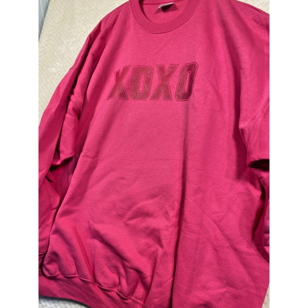 XOXO Valentines Sweatshirt Women's 4X Hot Pink Port & Company